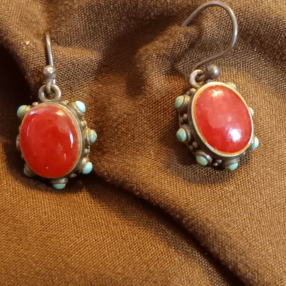 Barse Turquoise & Stone Earrings - Picture 2 of 5